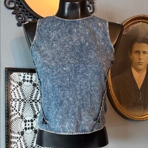 Buckle Blue Denim Tank Top